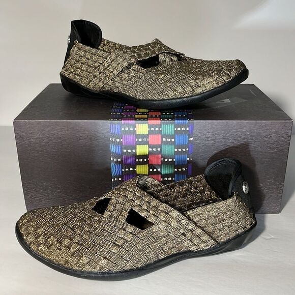 Bernie Mev Basket Weave Mary Jane Slip-On Shoes - Picture 1 of 9